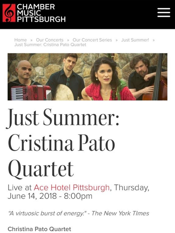 Cristina Pato Quartet Concert in Pittsburgh