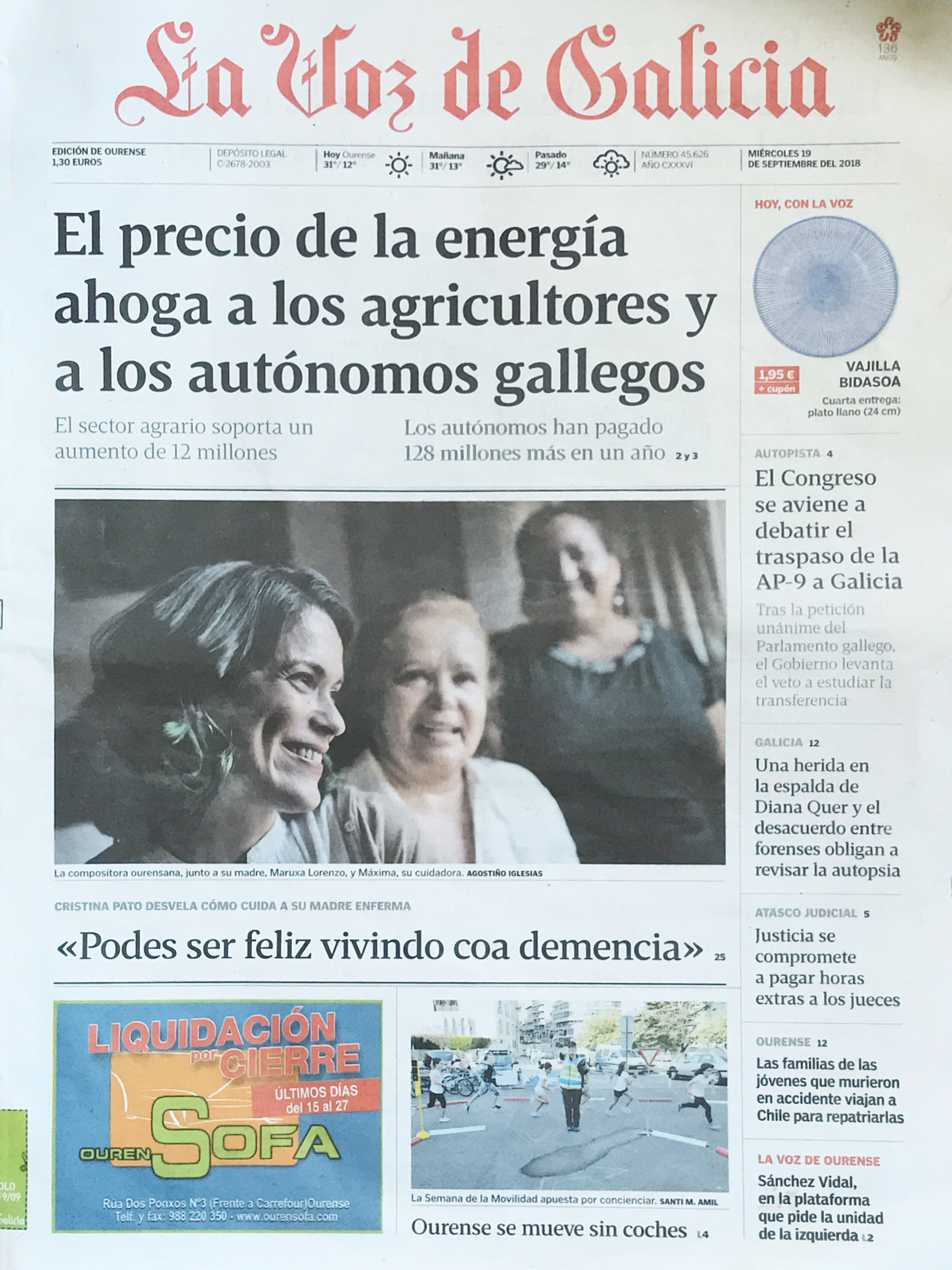 La Voz de Galicia – 19/09/2018
